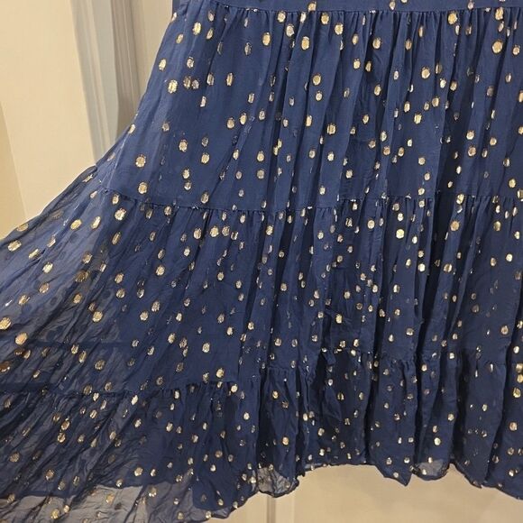 LILLY PULITZER Sarita Silk Swing Dress Navy Gold Dots Sz 6 Preppy Party‎ - Picture 5 of 9